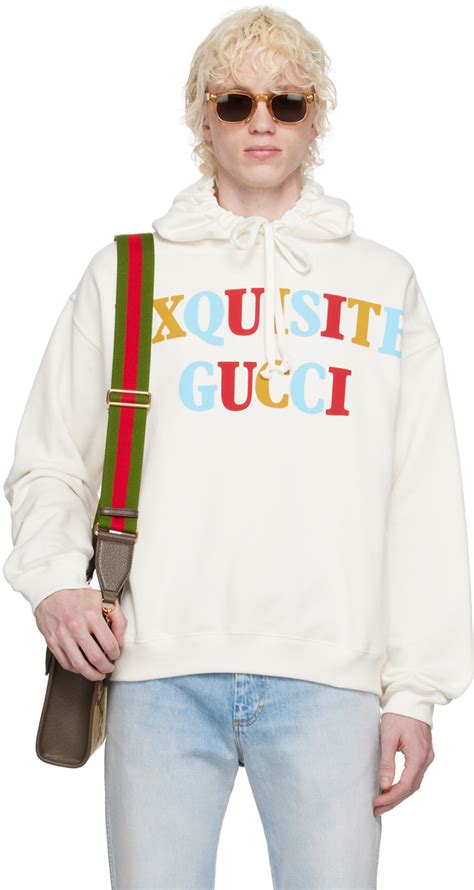 white gucci hoodie hanging plain|Gucci hoodie cost.